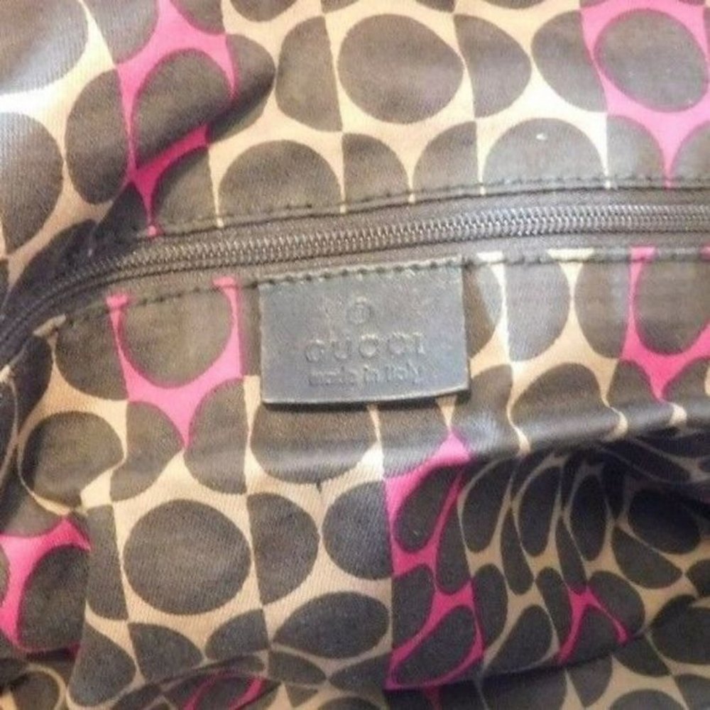 Gucci Large Duchessa Boston Bag Dark Brown Leather Gold Handbag Purse Authentic - Picture 7 of 8